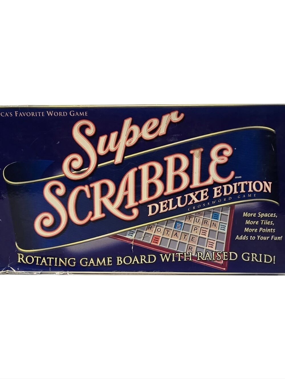 Super Scrabble Deluxe Edition 2006 Rotating Game Board w/ Raised Grid *COMPLETE*